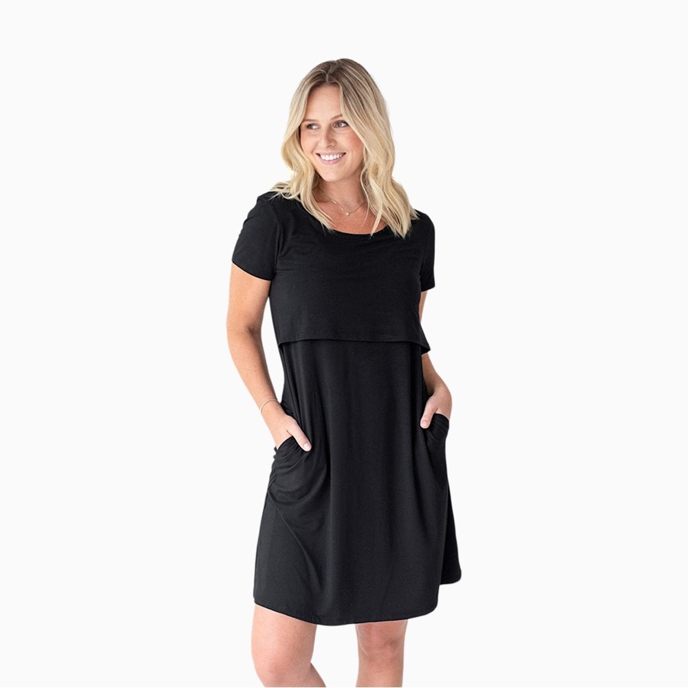 KINDRED BRAVELY Eleanora Bamboo Maternity & Nursing Dress; size small